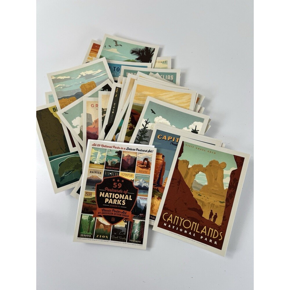 Set Of 40+ National Parks Postcards Classic Poster Art By Anderson Design Group